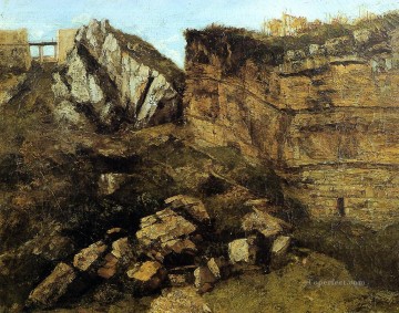 Gustave Courbet Painting - Crumbling Rocks Realist painter Gustave Courbet